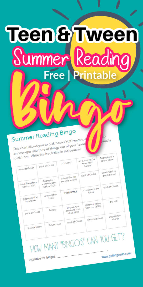 Teen Summer Reading Bingo via @pullingcurls