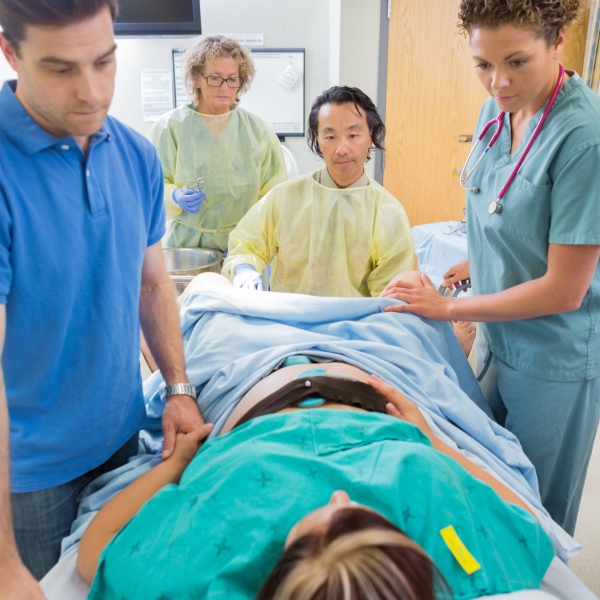 woman having baby in hospital