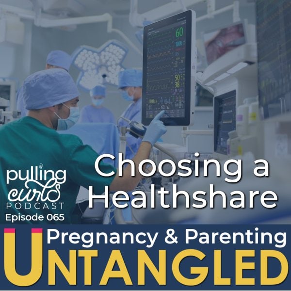 Choosing a healthshare podcast overlaid by picture of surgery