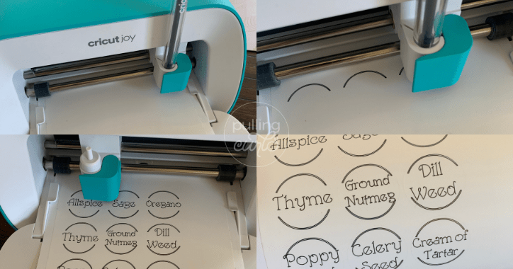 Spice top label with Cricut Joy instructions