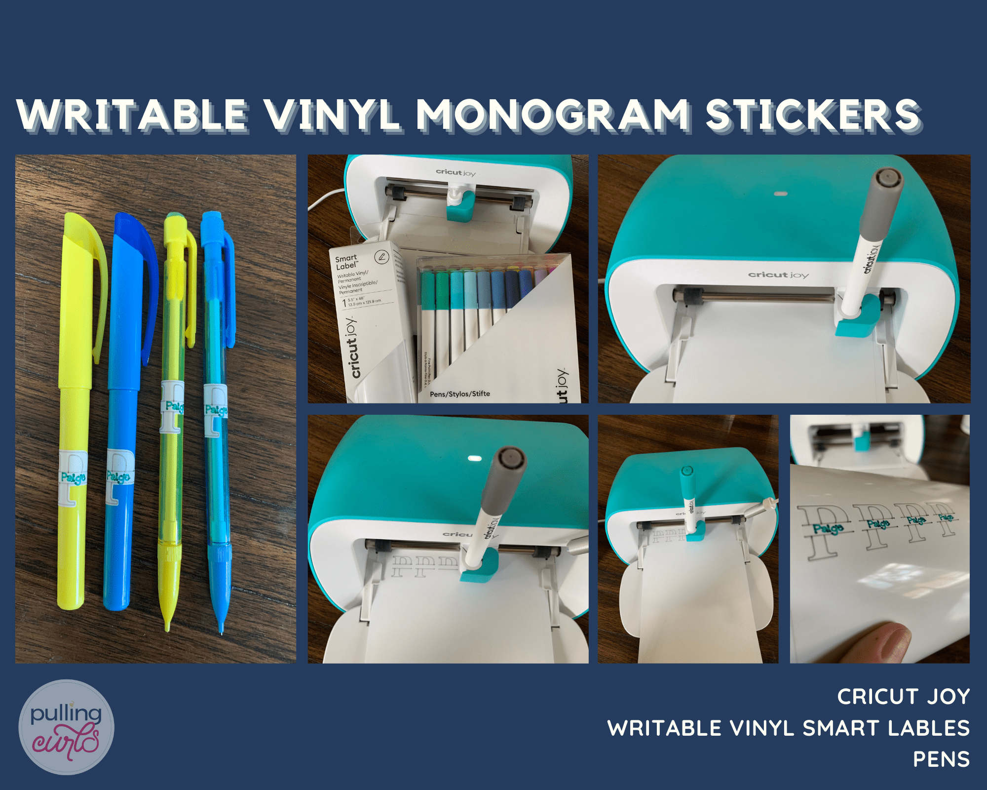 Writable Vinyl Monogram Stickers - back to school labels