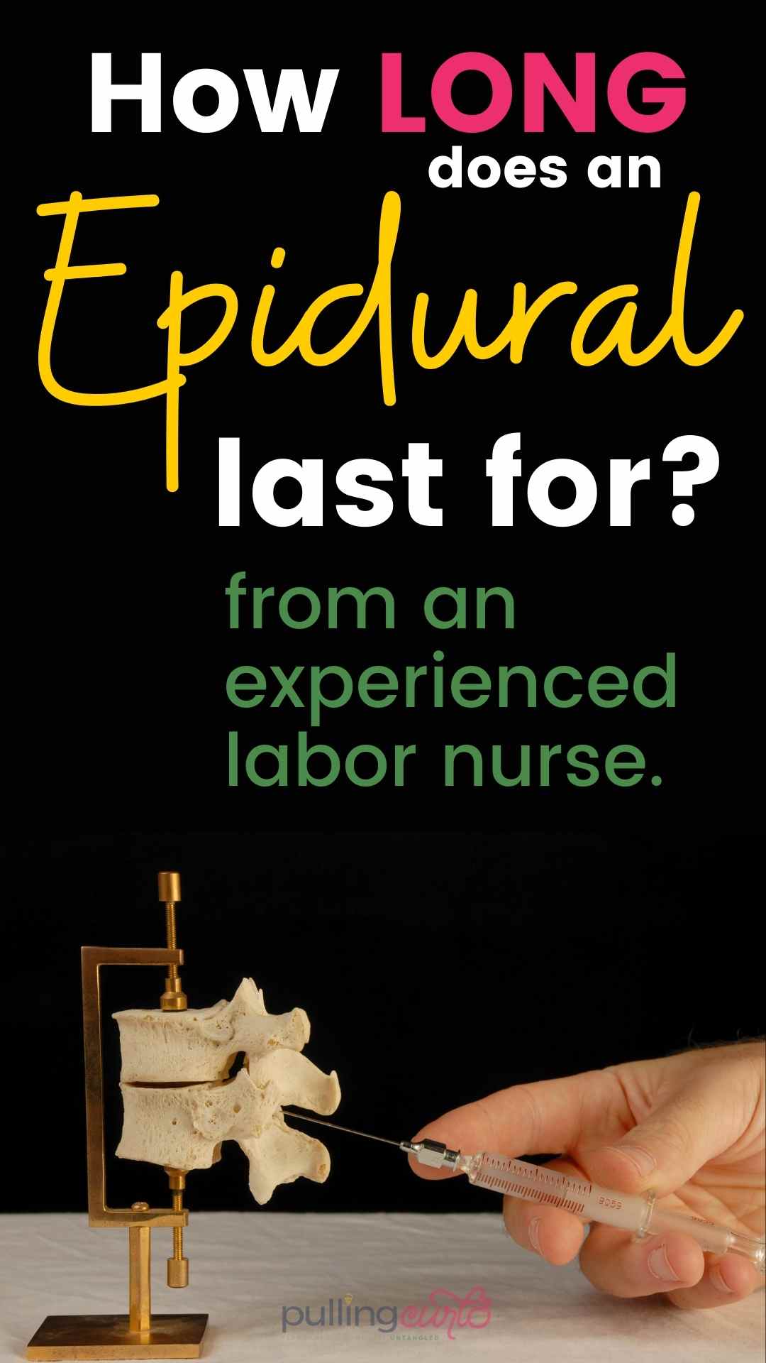 This 2nd article in my Epidural series -- this one talks about how long you can expect the epidural to last, how long it takes to wear off and when to get it so it lasts your whole labor. Needle, pros and cons, vs natural, labor, side effects, back pain relief, facts, birth, tips. via @pullingcurls