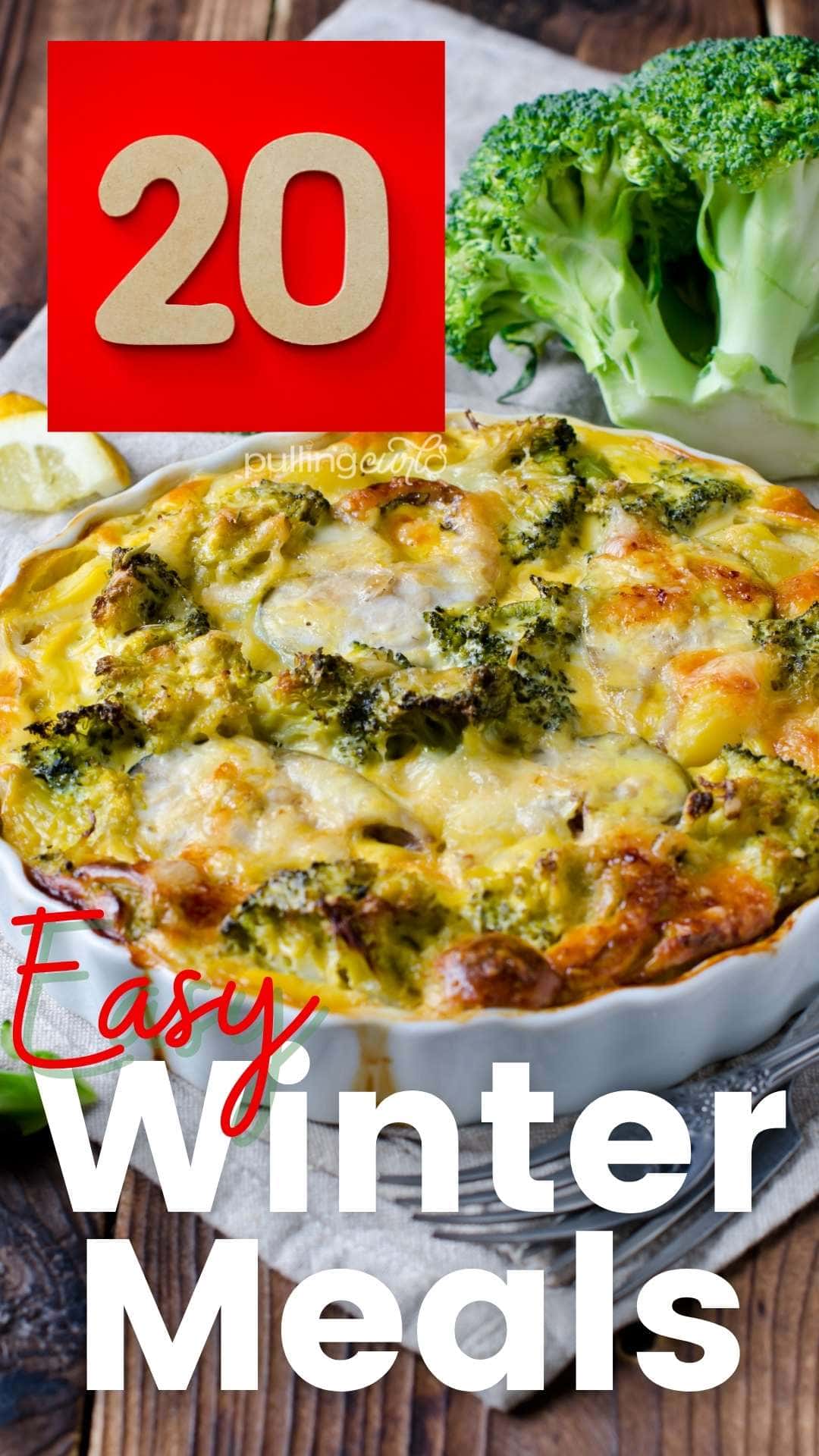 Easy winter meals includes soups, casseroles, and more.  These hearty winter recipes might even give you some winter lunch ideas for work too. via @pullingcurls