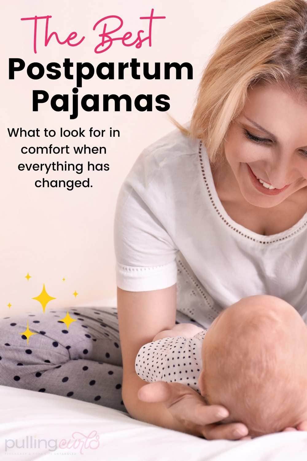 Finding a pajama set that you’ll find comfortable as a new mom is a must.  Today we’re going to show you some of the best to put in your hospital bag with easy breastfeeding access. via @pullingcurls