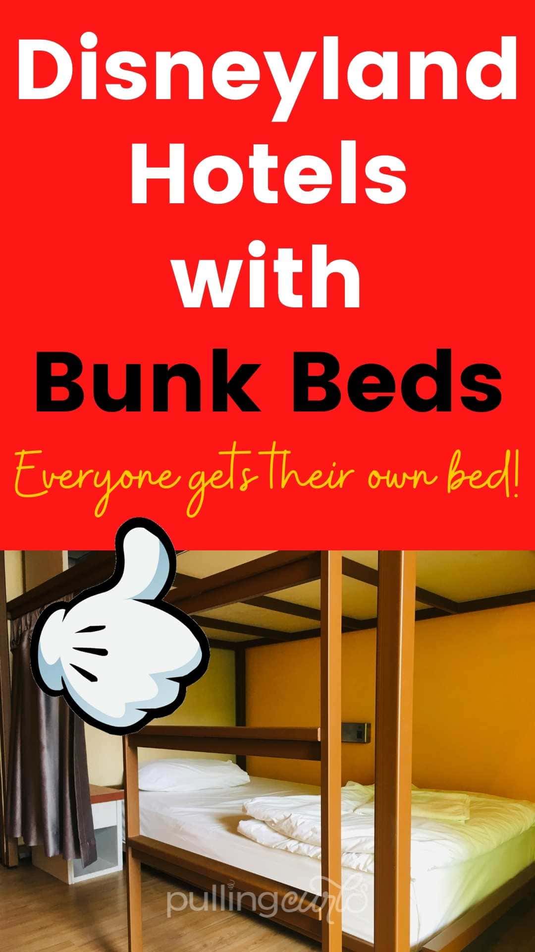 Looking for each kid to have their own beds when you go to Disneyland? There are a few hotels close to Disneyland that have bunk beds. Today I'll share those as well as some of the pro's and con's of each hotel chain so you can pick the best one for you! via @pullingcurls