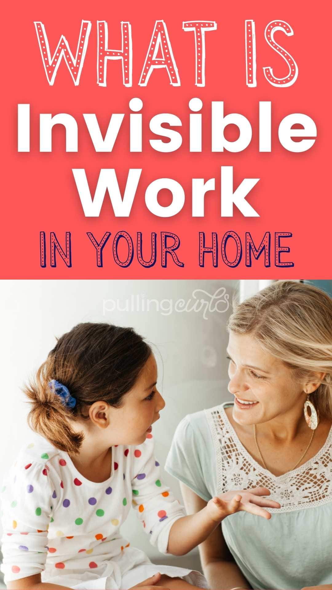 Today we're talking about ALL the "invisible" work that we do as moms, and making sure our family and partner realize all the work we're doing. via @pullingcurls