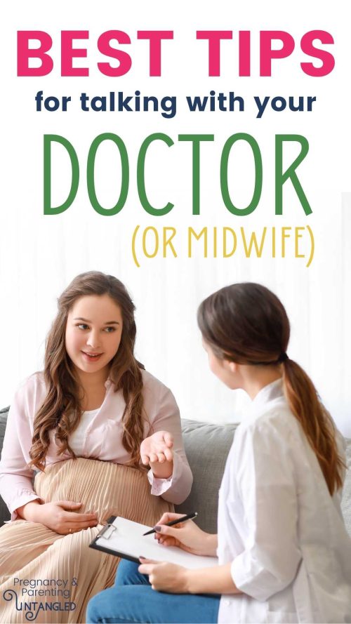 best tips to talking with your doctor or midwife / pregnant woman talking with her doctor
