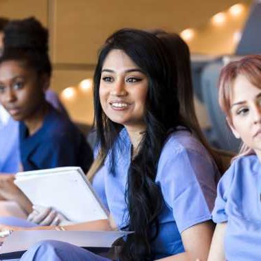 nursing students sitting in a lecture