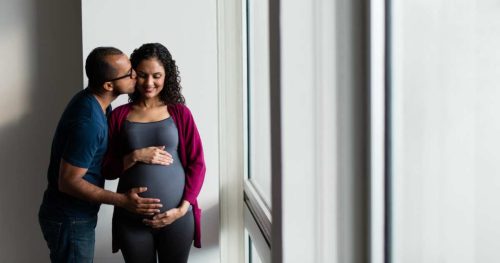 pregnant woman and man who loves her.