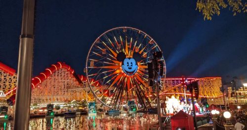 Pixar Pier at night