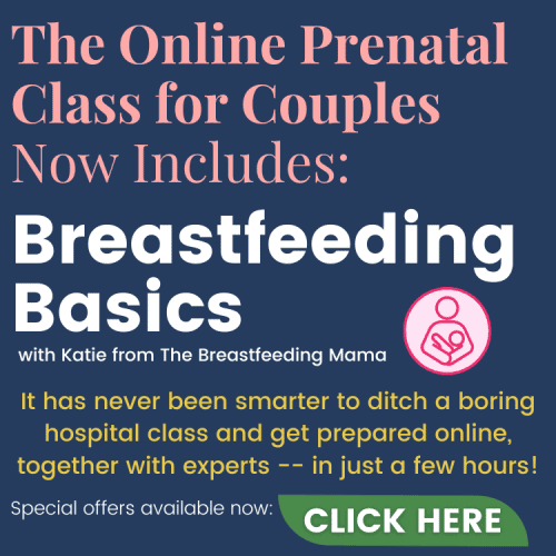 The online prenatal class for couples now includes breastfeeding basics
