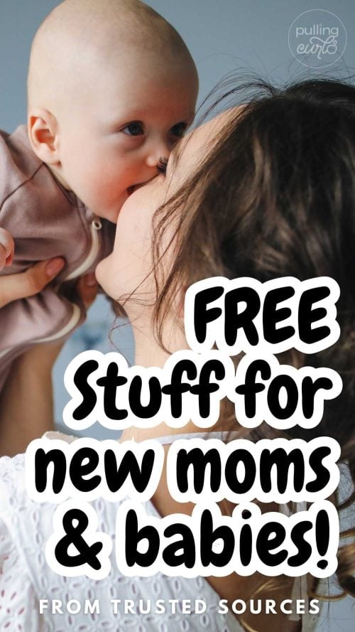 mom kissing new baby / free stuff for new moms & babies