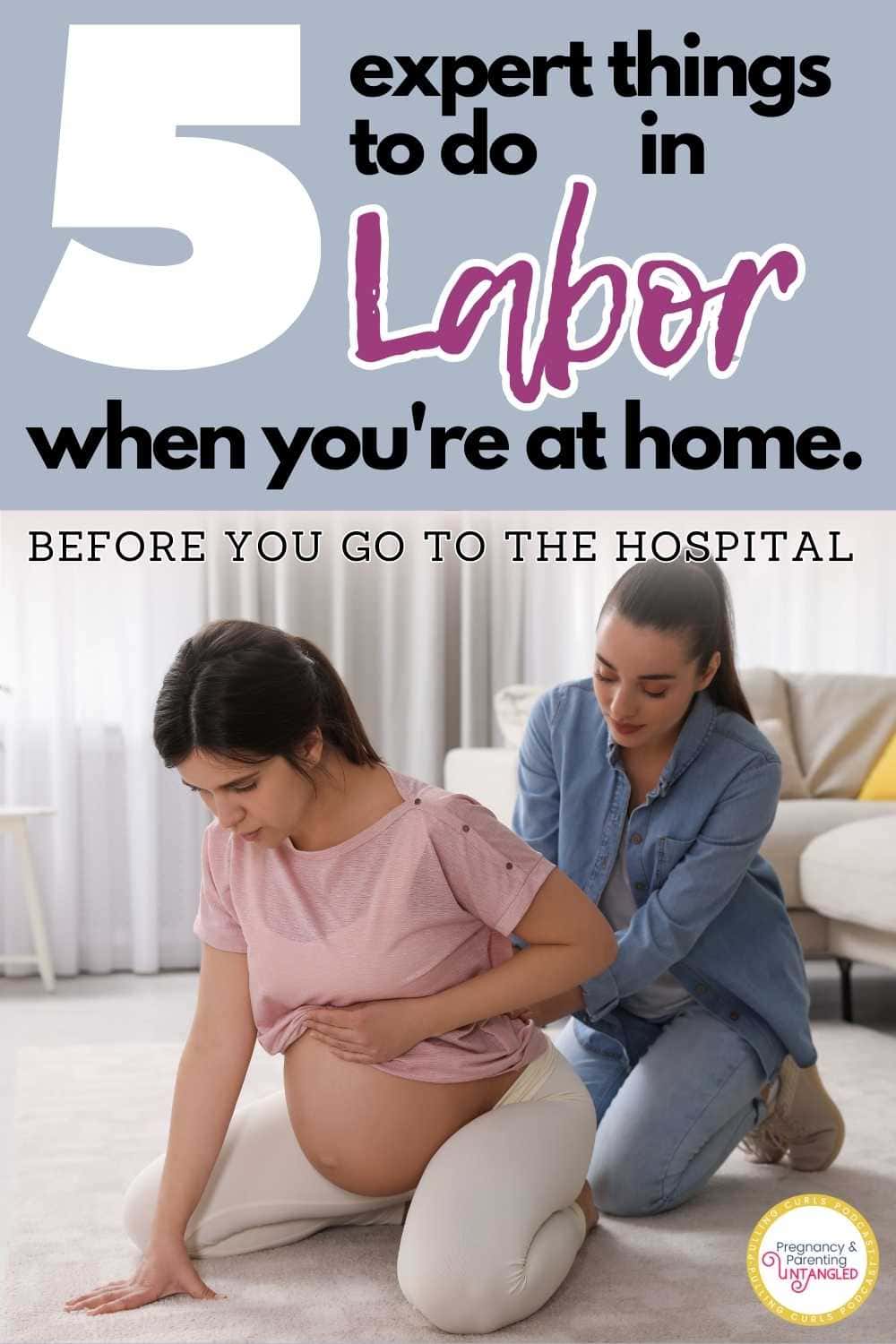 "5 Things To Do While in Labor at Home: A helpful guide for expectant mothers. Get tips on how to make the most of early labor at home, including sleeping, changing positions, cooking, watching TV, and dancing. Discover how these activities can distract from the pain and keep you active. Learn about the importance of adding music, cleaning (especially the bathroom), eating balanced snacks, and staying hydrated. Plus, find out how partners can assist during this crucial time. Get expert advice from a nurse and mother of three on The Pulling Curls Podcast, where pregnancy and parenting are untangled. #pregnancy #parenting #laborathome #earlylabor" via @pullingcurls