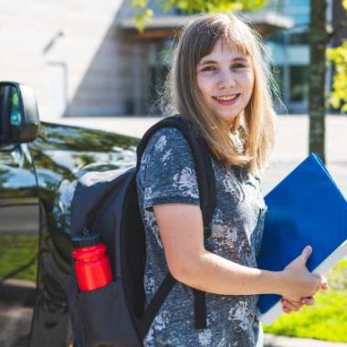 teen getting picked up from school