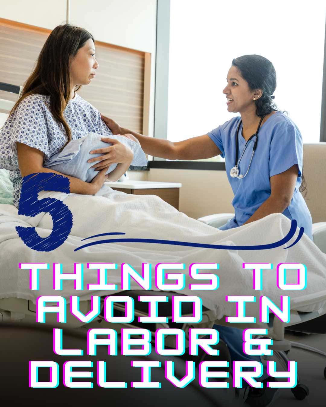 mom, baby and nurse in the hospital / 5 things to avoid in labor and delivery via @pullingcurls
