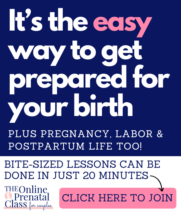 It's the easy way to prepare for your birth, as well as pregnancy, birth and postpartum life!  Bite size lessons can be done in 20 minutes, click here to sign up