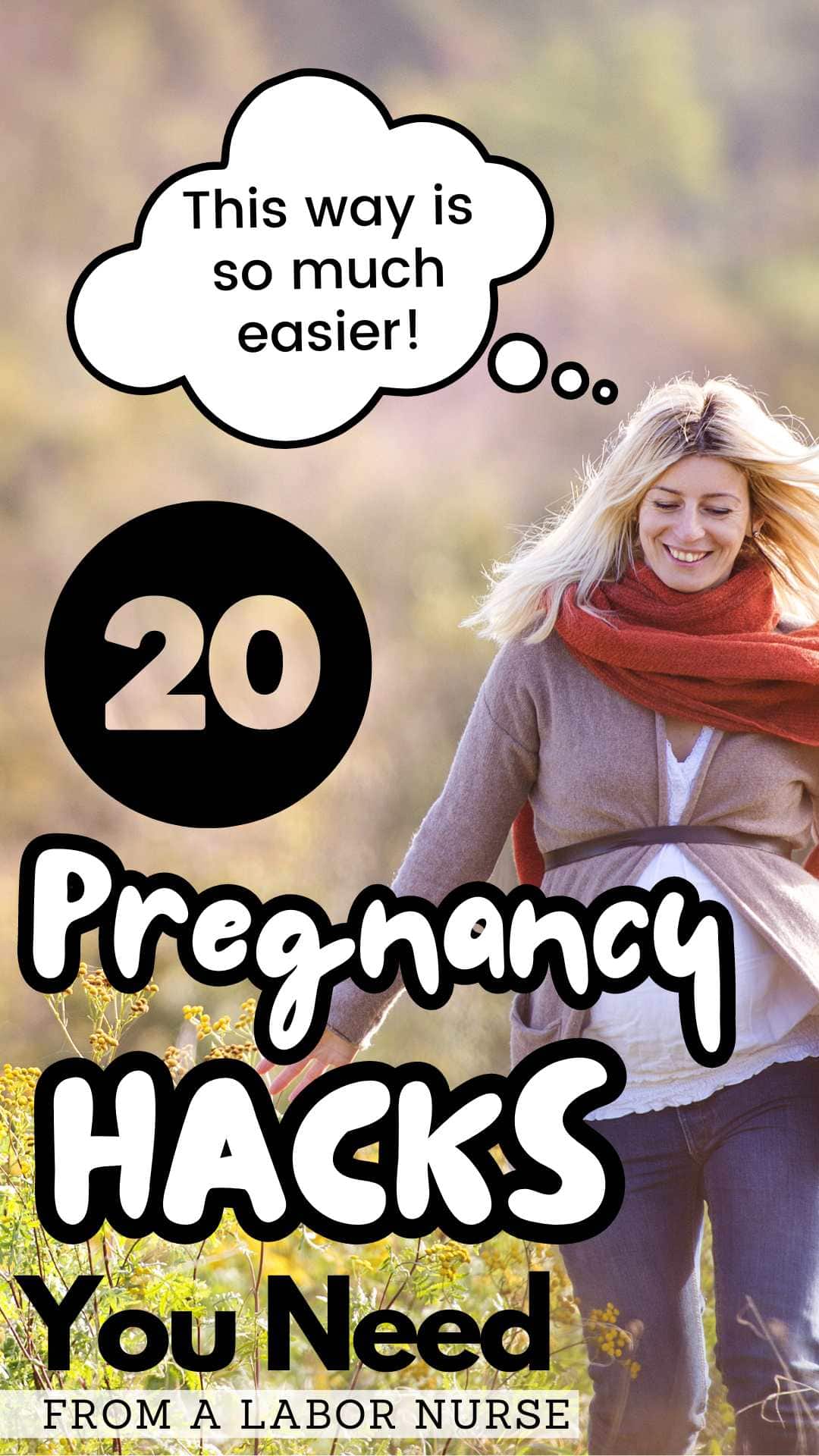pregnant woman saying "this way is so much easier" // 20 pregnancy hacks you eneed from a labor nurse via @pullingcurls