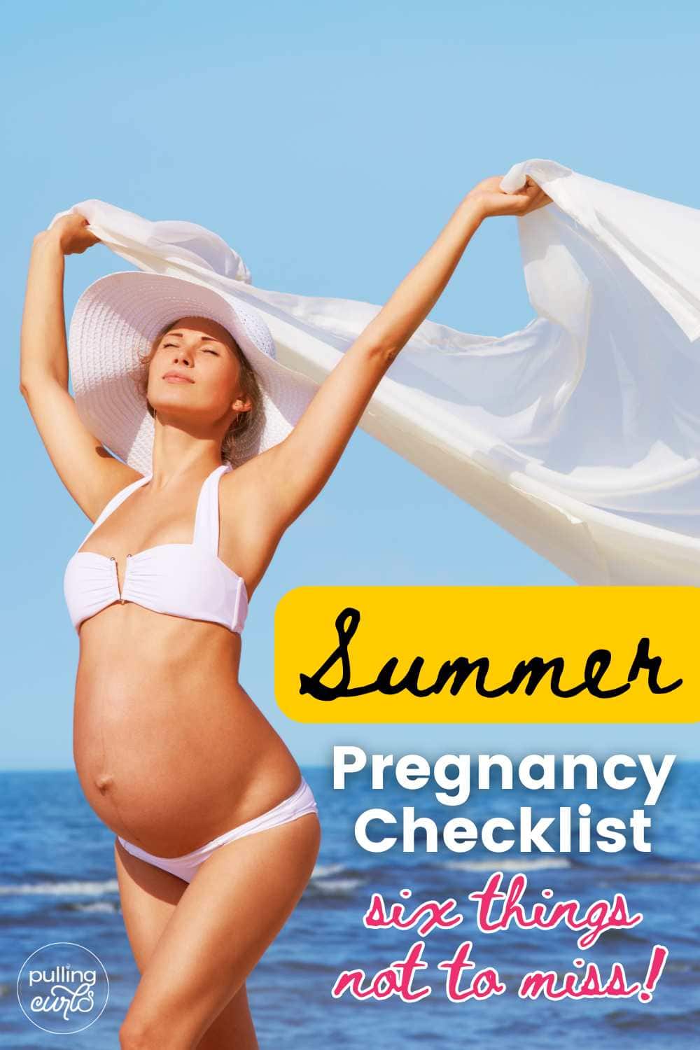 pregnant woman with a sheet in the wind // summer pregnancy checklist - 6 things not to miss! via @pullingcurls