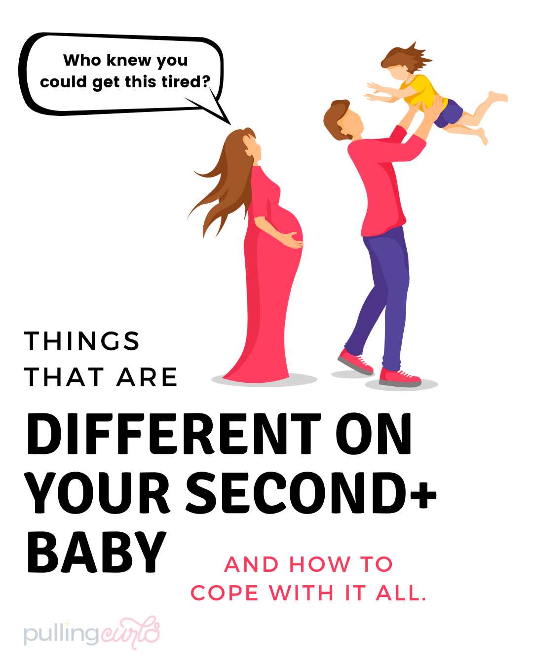 pregnant woman and family saying I didn't know I could get this tired // things that are different on your second+ baby and how to compe with it all. via @pullingcurls