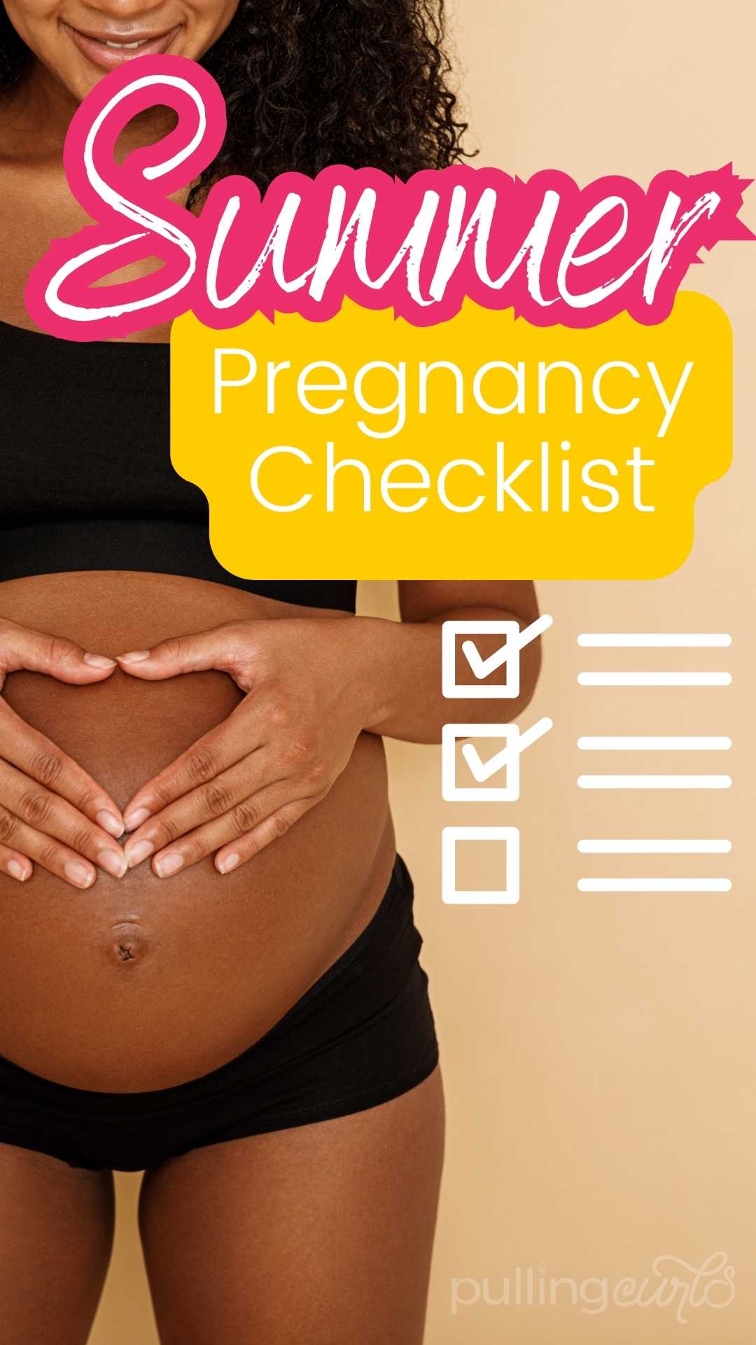 woman in underwear / summer pregnancy checklist via @pullingcurls