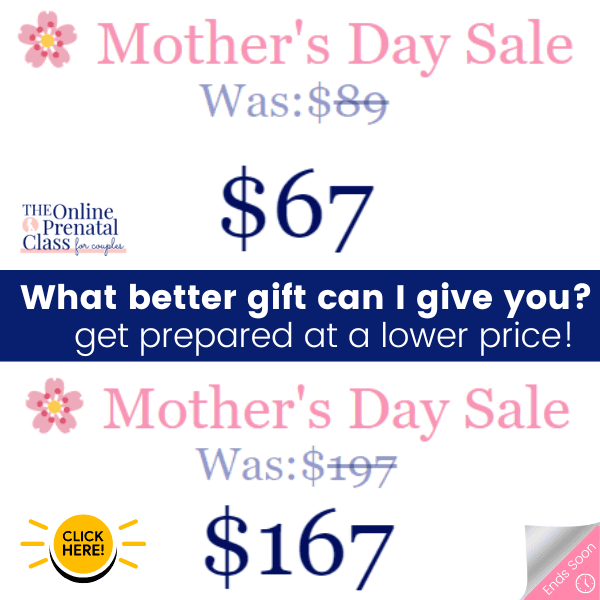 mothers day sale on the online prenatal class for couples