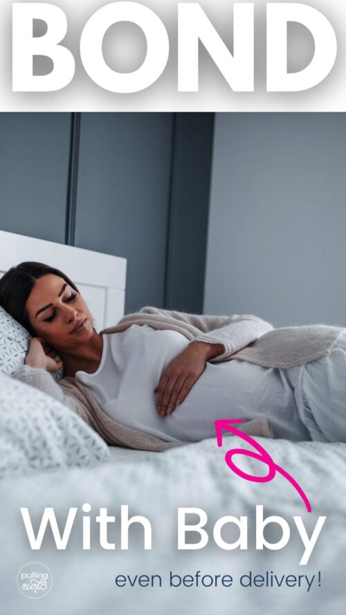 pregnant woman with her hand on her belly // bond with baby