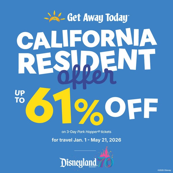 CA Resident ticket offer save 61%