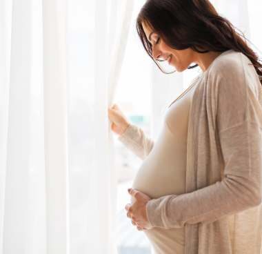 smiling pregnant woman