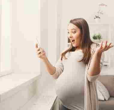 surprised pregnant woman